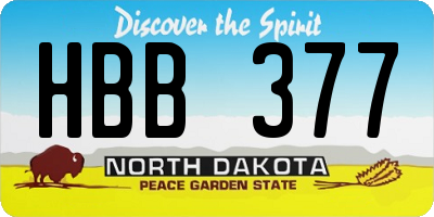 ND license plate HBB377