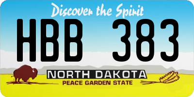 ND license plate HBB383