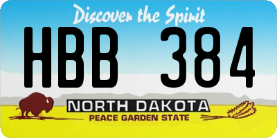 ND license plate HBB384