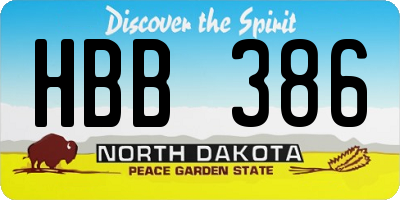 ND license plate HBB386