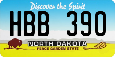 ND license plate HBB390