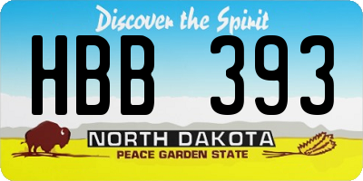 ND license plate HBB393