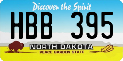 ND license plate HBB395