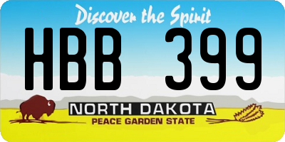 ND license plate HBB399