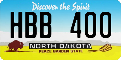 ND license plate HBB400