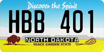 ND license plate HBB401