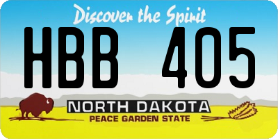 ND license plate HBB405