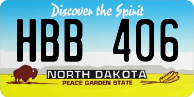 ND license plate HBB406