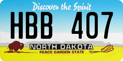 ND license plate HBB407