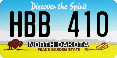 ND license plate HBB410