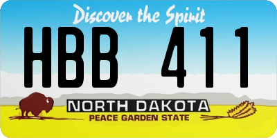 ND license plate HBB411