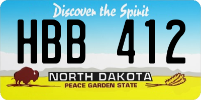 ND license plate HBB412