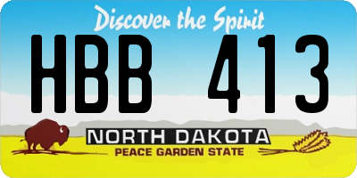 ND license plate HBB413