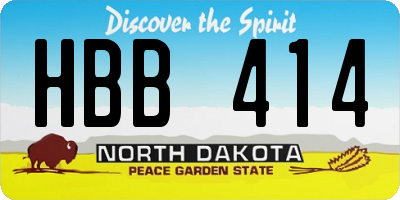 ND license plate HBB414