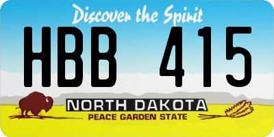 ND license plate HBB415