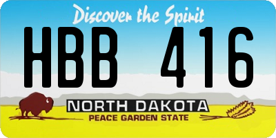 ND license plate HBB416