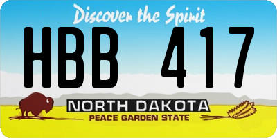 ND license plate HBB417