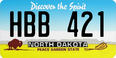 ND license plate HBB421