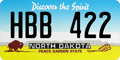 ND license plate HBB422