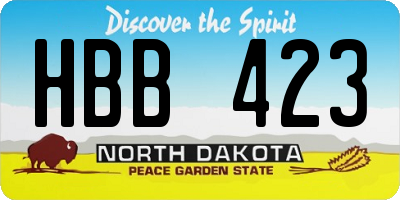 ND license plate HBB423