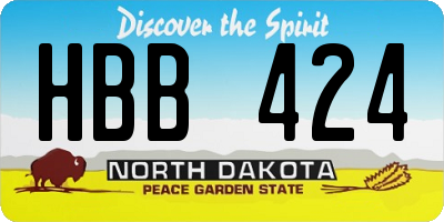 ND license plate HBB424