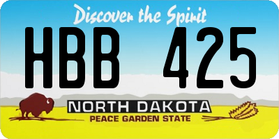 ND license plate HBB425