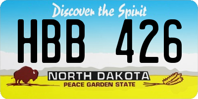 ND license plate HBB426