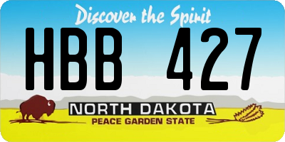 ND license plate HBB427