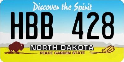 ND license plate HBB428