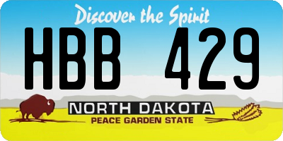 ND license plate HBB429