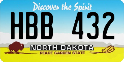 ND license plate HBB432