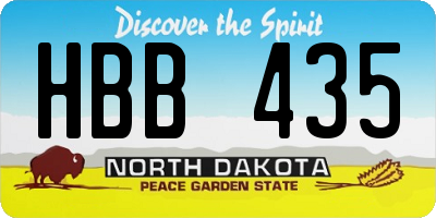 ND license plate HBB435