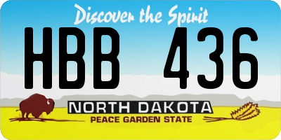 ND license plate HBB436