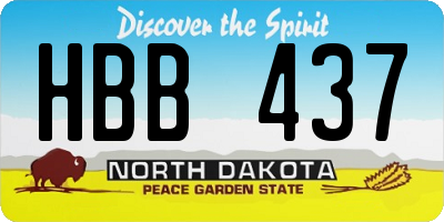 ND license plate HBB437