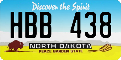 ND license plate HBB438