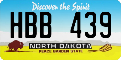 ND license plate HBB439