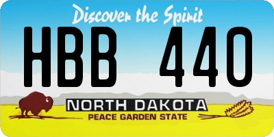 ND license plate HBB440