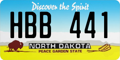 ND license plate HBB441