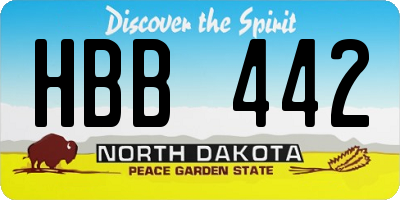 ND license plate HBB442