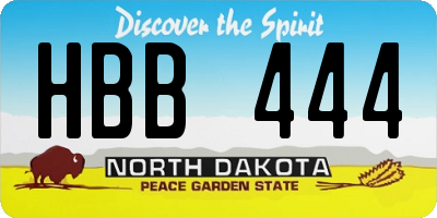 ND license plate HBB444