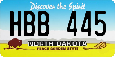 ND license plate HBB445