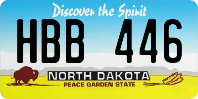 ND license plate HBB446