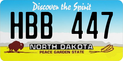 ND license plate HBB447