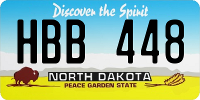 ND license plate HBB448