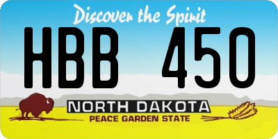 ND license plate HBB450