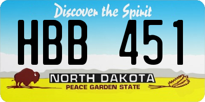 ND license plate HBB451