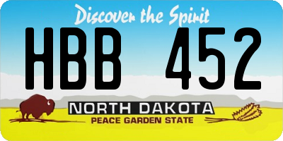 ND license plate HBB452