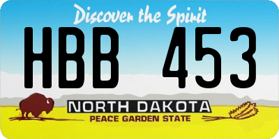 ND license plate HBB453