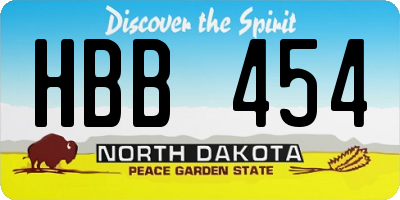 ND license plate HBB454