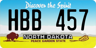 ND license plate HBB457